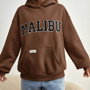 Ezwear sudadera informal con capucha y bolsillo con estampado de letras, para otono/invierno