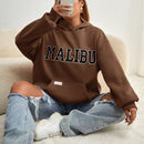 Ezwear sudadera informal con capucha y bolsillo con estampado de letras, para otono/invierno