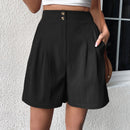 Shorts de pierna ancha de talle alto con fruncido