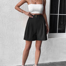 Shorts de pierna ancha de talle alto con fruncido
