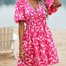 WYWH Vestido con estampado de manga farol