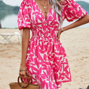 WYWH Vestido con estampado de manga farol