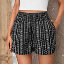 VCAY Shorts con estampado geometrico con bolsillo oblicuo