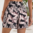VCAY Shorts con estampado tropical con cordon delantero