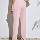Tall pantalones unicolor con diseno de fruncido