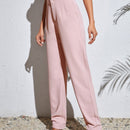 Tall pantalones unicolor con diseno de fruncido