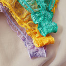3 paquetes de lenceria sexy con tanga de encaje floral