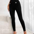 Pantalones ajustados de talle alto con diseno de boton