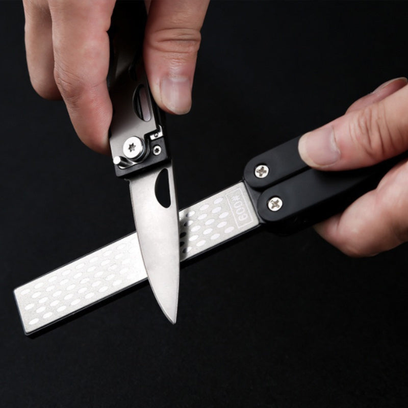 1 Pc Doble Cara Plegable Bolsillo Afilador Diamante Cuchillo Afilado Exterior