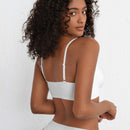 Leisure Sujetadores monocromaticos de alta elasticidad sin costuras diseno acanalado livianos y comodos-Blanco