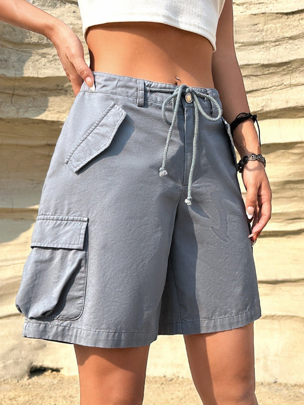 EZwear Shorts occidental cowgirl con bolsillo lateral con solapa de cintura con cordon cargo