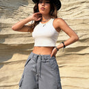 EZwear Shorts occidental cowgirl con bolsillo lateral con solapa de cintura con cordon cargo