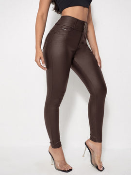 Prive Pantalones ajustados solidos de cintura alta para mujer primavera verano
