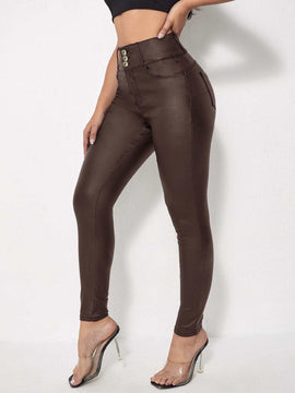 Prive Pantalones ajustados solidos de cintura alta para mujer primavera verano