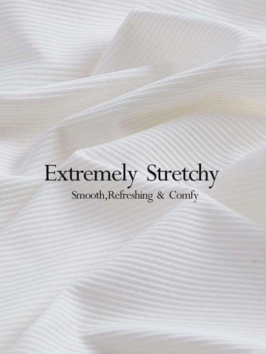 Leisure Sujetadores monocromaticos de alta elasticidad sin costuras diseno acanalado livianos y comodos-Blanco