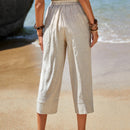 EMERY ROSE Pantalones capris unicolor con bolsillo oblicuo