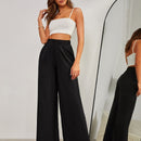 Pantalones de pierna ancha de talle alto