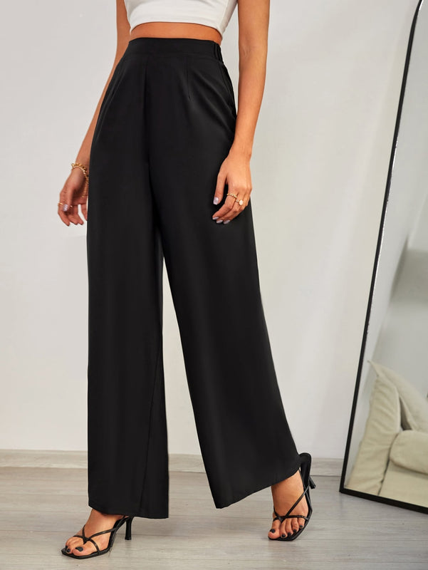 Pantalones de pierna ancha de talle alto
