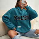 Ezwear sudadera informal con capucha y bolsillo con estampado de letras, para otono/invierno