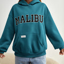 Ezwear sudadera informal con capucha y bolsillo con estampado de letras, para otono/invierno