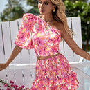 VCAY Shorts con estampado floral bajo con fruncido
