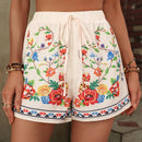 VCAY Shorts con estampado floral con nudo delantero