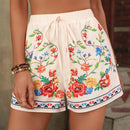 VCAY Shorts con estampado floral con nudo delantero