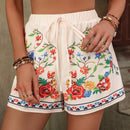 VCAY Shorts con estampado floral con nudo delantero