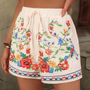 VCAY Shorts con estampado floral con nudo delantero