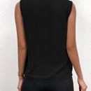 Prive Camisa sin manga unicolor de cuello cruzado