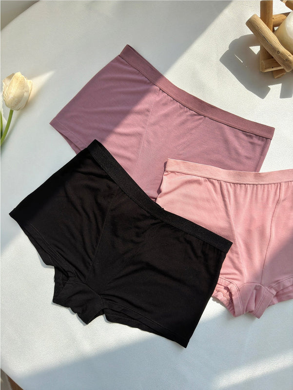 3 piezas Bragas boxer unicolor simple