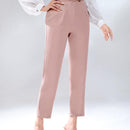 Modely Pantalones unicolor con bolsillo oblicuo crop