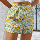 WYWH Shorts de talle alto con estampado floral