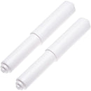 2 piezas de soporte ajustable para papel higiénico blanco con resorte - Rodillo de plástico duradero de reemplazo, fácil instalación para deslizamiento suave, mecanismo con resorte, soporte para rollo de papel higiénico