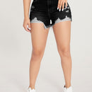 PETITE Shorts mezclilla desgarro bajo crudo