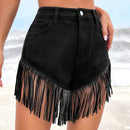ICON Shorts en mezclilla ribete con fleco