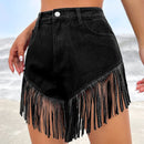 ICON Shorts en mezclilla ribete con fleco