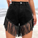 ICON Shorts en mezclilla ribete con fleco