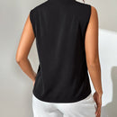 Prive Camisa sin manga unicolor con diseno de boton