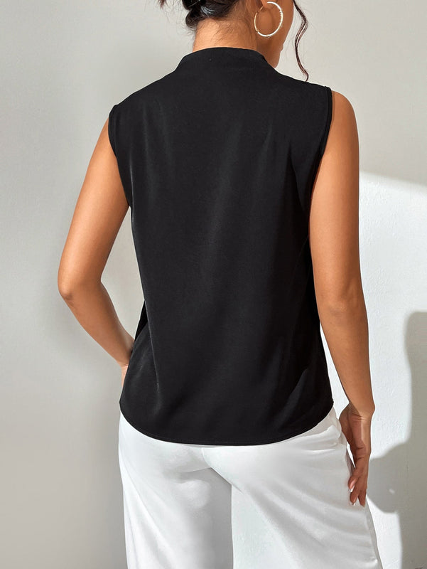 Prive Camisa sin manga unicolor con diseno de boton