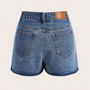 ICON Skort mezclilla asimetrico bajo crudo