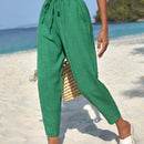 Pantalones de cintura con cordon con bolsillo oblicuo