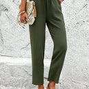 Lune pantalones elegantes de talle alto y largo con estampado de leopardo vintage, de uso casual y para la oficina, con tobillo entallado