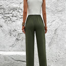 Lune pantalones elegantes de talle alto y largo con estampado de leopardo vintage, de uso casual y para la oficina, con tobillo entallado