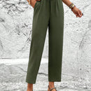 Lune pantalones elegantes de talle alto y largo con estampado de leopardo vintage, de uso casual y para la oficina, con tobillo entallado