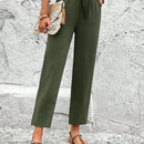 Lune pantalones elegantes de talle alto y largo con estampado de leopardo vintage, de uso casual y para la oficina, con tobillo entallado