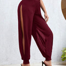 Frenchy Pantalones De Corredor Hueco Enterizocromatico Con Cintura Alta Elastica
