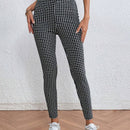 LUNE Pantalones ajustados con estampado de cuadros