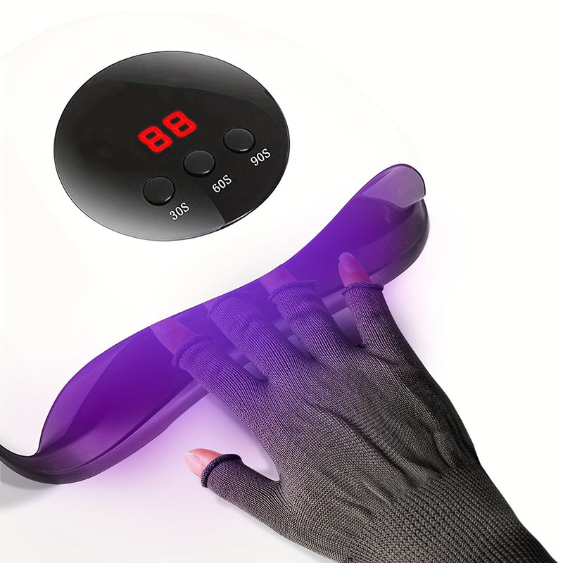 Guantes de luz para uñas - Guantes de cuidado de uñas protectores con protección, sin necesidad de electricidad, para manicura, pedicura, arte de uñas - Compatibles con luces LED y lámparas de uñas - Uso en salones y hogares, herramientas de cuidado de u