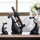 1pc Estatua de Alce de Resina Negra de Lujo para Familia de 3 - Pintada a Mano, Decoración Multifuncional para el Hogar con Exhibición de Vidrio y Botella, Ideal para Regalos de Navidad, San Valentín y Acción de Gracias, Decoración de Alce